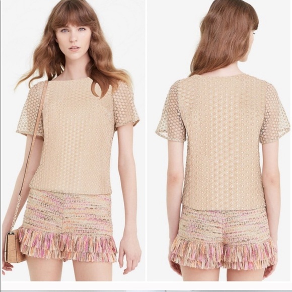 Diane Von Furstenberg Brylee Gold Boxy Top DVF - Picture 3 of 5